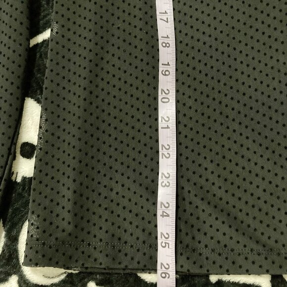 KAFFE Black semi-sheer polka dot mockneck top ~ Goth stretchy LARGE XL 1X shirt - Picture 6 of 14